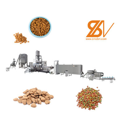 Automatyczna suchy Kibble Pies i kot karmienie Maszyna tworząca extruder dwukrętowy
